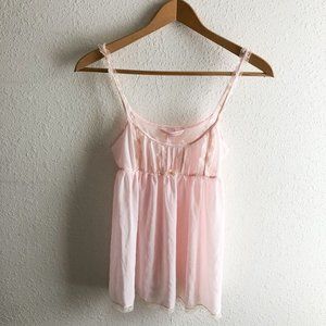 Victoria's Secret Pale Pink Chiffon Chemise Slip